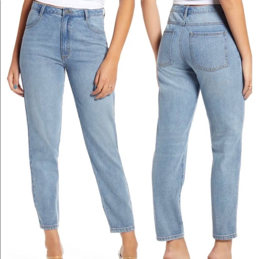 English Factory High Wasted Denim Mom Jeans